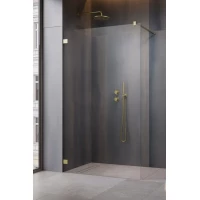 Душевая перегородка Radaway Essenza Pro 8 Brushed Gold Walk-in 135 1012135-99-01 134,3 см, профиль золотой матовый, стекло прозрачное