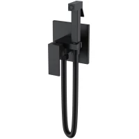 Гигиенический душ Boheme Qubic 477-B со смесителем, черный матовый