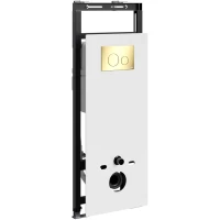 Инсталляция для унитаза WasserKRAFT Salm 27 27TLT.010.ME.WH.PG02 с кнопкой смыва, золотой