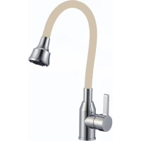 Смеситель для кухни Fmark FS8266A-12 с гибким изливом, хром/бежевый