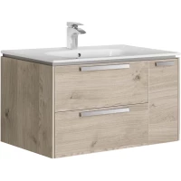 Тумба с раковиной светлый дуб 80 см Roca Lago 857296444 + 32799C000