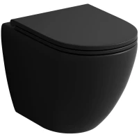 Унитаз подвесной Grossman GR-4455BMSQ безободковый, торнадо, с сиденьем микролифт, черный матовый