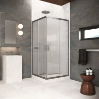 Душевой уголок Vegas Glass ZA Protec 120 11 Moru 120x120 см, профиль оружейная сталь, стекло рифленое