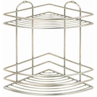 Полка для ванной Tekno-tel BK022 20x20 см, угловая, двойная, хром