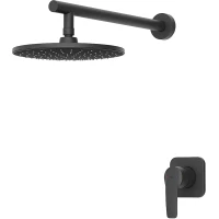 Душевой комплект IDDIS Optima Home OPHBL01i66 228 мм, черный матовый