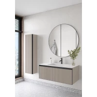 Комплект мебели Armadi Art Quatro Daphne Fuga 790-M1-120-RIB-D-A-LED + 793-120-W + 545-100-GM 121 см, подвесной, с подсветкой, бежевый матовый