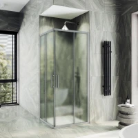 Душевой уголок MaybahGlass MGY-1330-5 100x100 см, профиль матовый хром, стекло сатин
