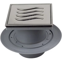 Душевой трап Pestan Confluo Standard Tide Mask Vertical 13000074 144x144/50 мм, с решеткой, перфорированный, хром
