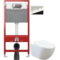 Комплект подвесной унитаз Creavit Free FE322-11CB00E-0000 + KC0903.02.0000E + система инсталляции TECE 9300302 + 9240401