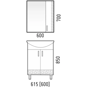 Изображение товара тумба белый глянец/белый матовый 60 см corozo олимп sd-00000692