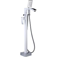 Смеситель напольный для ванны Gappo G3007-8 хром/белый