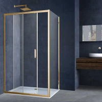 Душевой уголок Vincea Alpha VSR-3AL8014CLG 140x80 см, профиль золотой матовый, стекло прозрачное
