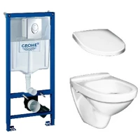 Комплект подвесной унитаз Gustavsberg Nautic GB115530001000 + 9M256101 + система инсталляции Grohe 38721001