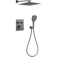 Душевой комплект Grocenberg GB5040BG 300 мм, с термостатом, графит 