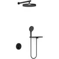 Душевой комплект Vincea Inspire VSFW-3I22MT2RMB 300 мм, с термостатом, черный матовый