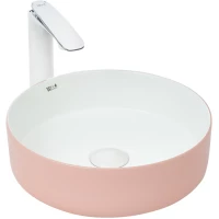 Раковина-чаша WeltWasser Elbach M3134 PW 10000004520 35,5x35,5 см, накладная, белый матовый/розовый матовый