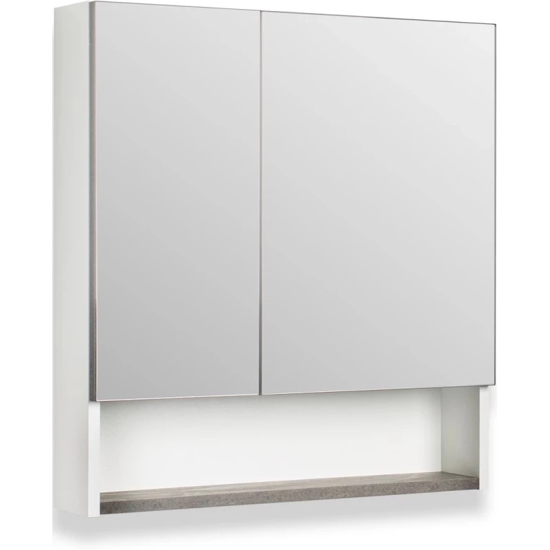 Зеркальный шкаф 60x65 см железный камень/белый Runo Бари 00-00001386
