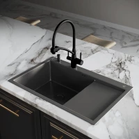 Кухонная мойка РМС вороненая сталь MRK-7851BL-L