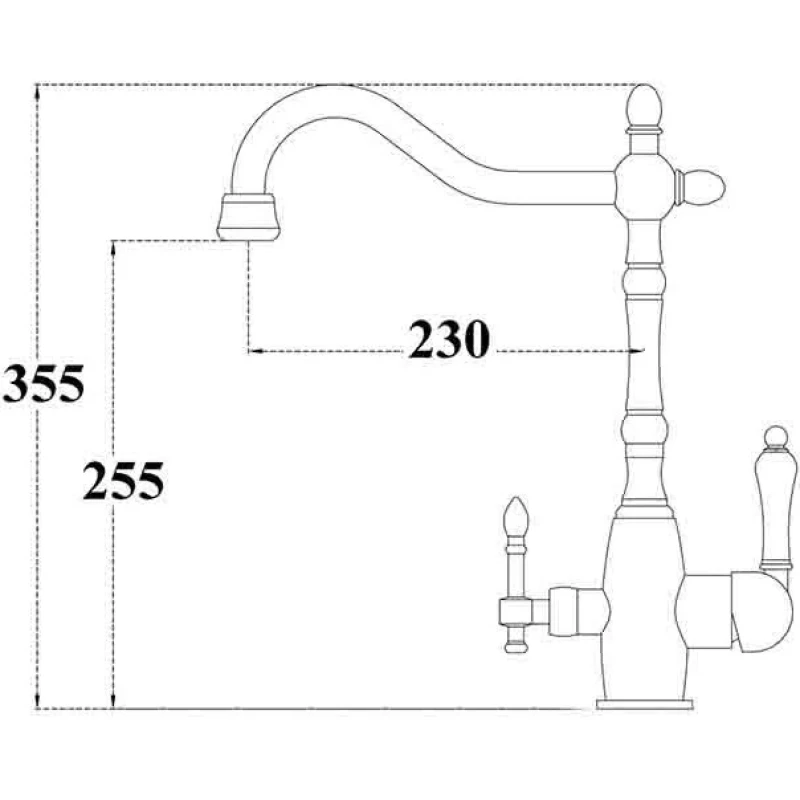 Смеситель для кухни с подключением к фильтру Zorg Sanitary ZR 312 YF-33-BR