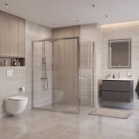 Душевой уголок BelBagno Uno UNO-195-AH-1-150/100-C-Cr 150x100 см, профиль хром, стекло прозрачное