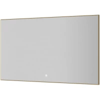 Зеркало Armadi Art 543-120-MG 120x70 см, с LED-подсветкой, сенсорным выключателем, диммером, антизапотеванием, золотой матовый
