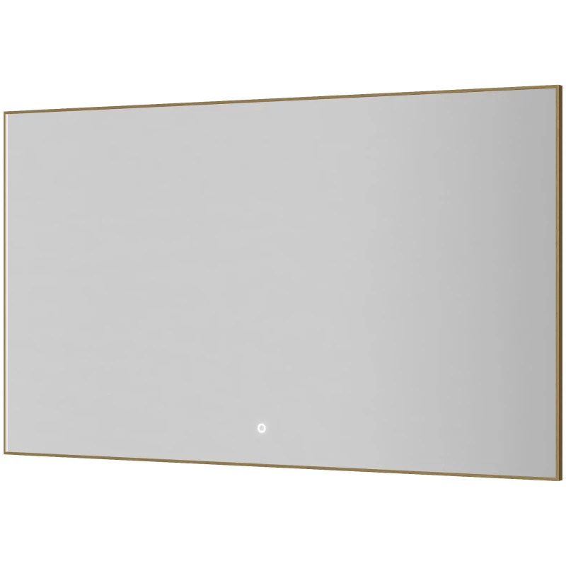 Зеркало Armadi Art 543-120-MG 120x70 см, с LED-подсветкой, сенсорным выключателем, диммером, антизапотеванием, золотой матовый