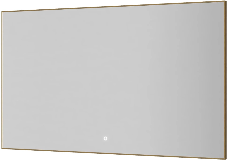 Зеркало Armadi Art 543-120-MG 120x70 см, с LED-подсветкой, сенсорным выключателем, диммером, антизапотеванием, золотой матовый
