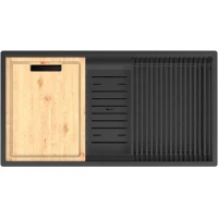 Кухонная мойка Lemark Tabaga 820 9932136 82x44 см, черный матовый