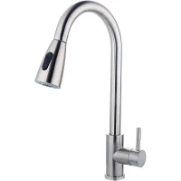 Смеситель для кухни G.Lauf ZAP4-H090 с выдвижным изливом, нержавеющая сталь