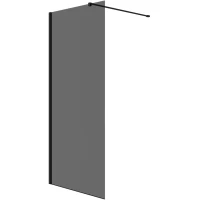 Душевая перегородка Knotlor Velum WI090TG0BL 90 см, профиль черный матовый, стекло тонированное