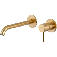 Смеситель для раковины Remer X Style X15PLWBBG встраиваемый, без донного клапана, золотой матовый