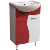Тумба белый глянец/красный глянец 50,4 см Stella Polar Колор-1 SP-00000194