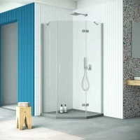 Душевой уголок Vegas Glass AFA-Pen Retta 100 07 01 R 100x100 см R, профиль матовый хром, стекло прозрачное