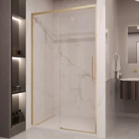 Душевая дверь Vincea Stella VDS-1ST110CLG 110 см, профиль золотой матовый, стекло прозрачное