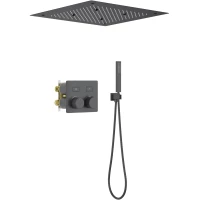 Душевой комплект Timo Petruma SX-5209/03SM 500 мм, с термостатом, черный матовый 