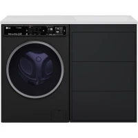 Тумба с раковиной Brevita Grafit GRA-01060-013Я + 5217120 120 см R, напольная, над стиральной машиной, графит матовый