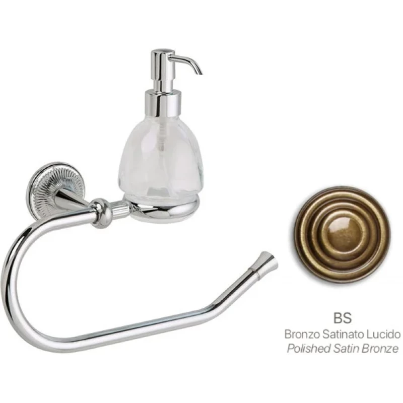 Полотенцедержатель кольцо с дозатором для жидкого мыла Stil Haus Regal RG79D(25) бронза