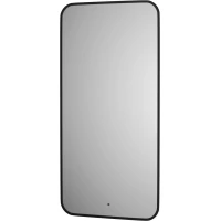 Зеркало Defesto Aura DF 2975R 50x100 см, с LED-подсветкой, сенсорным выключателем, диммером, черный матовый