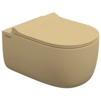 Унитаз подвесной Berges Ego XL 083211 безободковый, с сиденьем микролифт, кашемир матовый