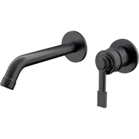 Смеситель для раковины Remer Atelier AL15PLCFP встраиваемый, без донного клапана, черный хром матовый