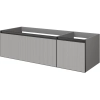 Тумба под раковину Armadi Art Quatro Luna Fuga 790-M2-140-L-RIB-A 140 см L, подвесная, серый матовый