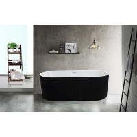 Акриловая ванна Esbano Tortuga ESVATORTB 170x80 см, отдельностоящая, черный/белый