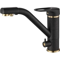 Смеситель для кухни Zorg SH 321 BLACK BR с подключением к фильтру, бронза/черный
