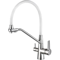 Смеситель для кухни Zorg SH 903-8 CR с подключением к фильтру, гибким изливом, хром