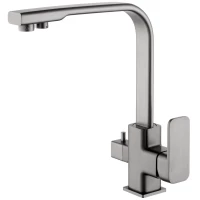 Смеситель для кухни Wonzon & Woghand WW-88458004-BGM с подключением к фильтру, темный графит матовый