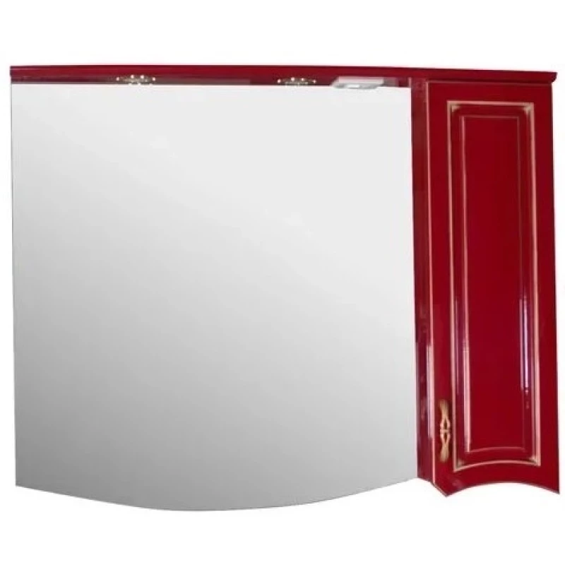 Зеркальный шкаф 102,6x87,9 см красный золотая патина ASB-Woodline Эмили