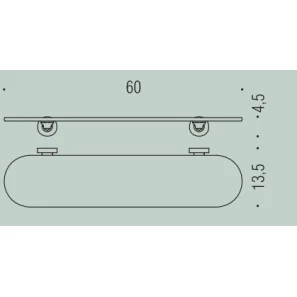 Изображение товара полка стеклянная 60 см colombo design basic b2716