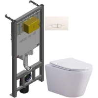 Комплект подвесной унитаз Esbano Clavel ESUPCLAVW + система инсталляции Jacob Delafon E29025-NF + E29026-01R