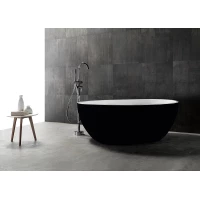 Акриловая ванна Abber AB9279MB 150x150 см, отдельностоящая, черный матовый/белый