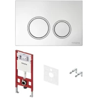 Инсталляция для унитаза Tece TECEspring R S955101 с кнопкой смыва, хром